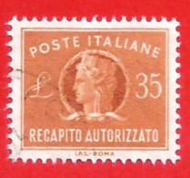 1955-90 (14) Recapito Autorizzato Filigrana Stelle IV Lire 35 - Usato (leggi Messaggio Del Venditore) - Posta Espressa/pneumatica