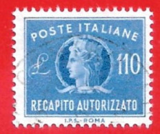 1955-90 (15) Recapito Autorizzato Filigrana Stelle IV Lire 110 - Usato (leggi Messaggio Del Venditore) - Posta Espressa/pneumatica