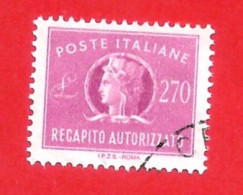 1955-90 (16) Recapito Autorizzato Filigrana Stelle IV Lire 270 - Usato (leggi Messaggio Del Venditore) - Express/pneumatic Mail