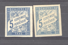 0ob  0578  -  Colonies Générales  -  Taxes  :  Yv  18-18a  *   Bleu Clair Et Foncé - Portomarken