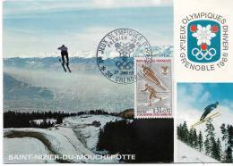 CARTE PREMIER JOUR FRANCE 1968  JO DE GRENOBLE ( SAINT NIZIER DU MOUCHEROTTE ) - Invierno 1968: Grenoble