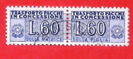 1946/81 (7) Pacchi In Concessione Filigrana Stelle L Lire 60 - Usato - Consigned Parcels