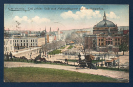 Norvège. Christiania . Carl Johans Gade, Avenue Principale De Oslo, Le Théâtre National Et Le Parc Du Château. 1913 - Norway