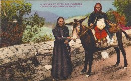 9 SCENES ET TYPES DES PYRENEES - Femmes Du Pays Allant Au Marché - Midi-Pyrénées