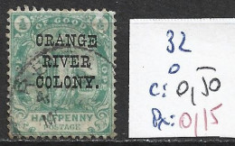 ORANGE 32 Oblitéré Côte 0.50 € - Oranje Vrijstaat (1868-1909)