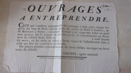 RARE JURA DOLE  PLACARD REVOLUTION OUVRAGES A ENTREPRENDRE REPARER PAVES DES RUES DE DOLE GROZEY IMP CITOYEN JOLY - Dole