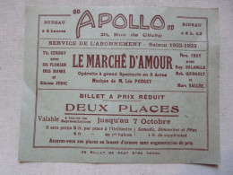 VIEUX PAPIERS - BILLET A PRIX REDUIT - 1922-1923 - Biglietti D'ingresso