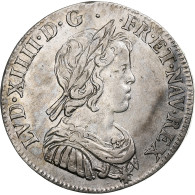 France, Louis XIV, 1/4 Écu à La Mèche Courte, 1644, Paris, Rose, Argent - 1643-1715 Ludwig XIV.