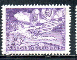 BELGIQUE BELGIE BELGIO BELGIUM 1946 AIR POST MAIL TAX AIRMAIL FLIGHT ALLEGORY AVIATION FUND 2fr + 8fr MLH - Nuevos