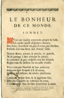 SONNET -  LE BONHEUR De Ce MONDE - - Philosophy