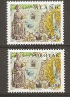 Aland/Feroe Island 1995 - Emission Commune Saint Olav - YT 106 Et 281 MNH - Emissions Communes