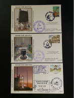 Enveloppes 1er Jour "Fusée Ariane V168" 2005 - CNES - ESA - SPACEWAY2 - TELKOM 2 - Europa