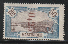 MARTINIQUE - N°110a ** (1924) 25c Sur 50c Bleu - Surcharge Renversée. Signé Brun - Neufs