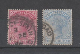 TRINIDAD:  1883  VICTORIA  -  2  USED  STAMPS  -  YV/TELL. 38 + 39 - Trinidad Y Tobago