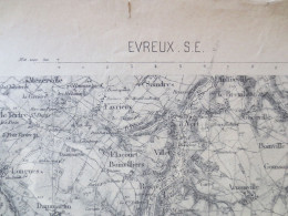 27 - Evreux  - Ensemble De 4 Cartes Terrestres - 1889 Levé 1901 - B.E  - - Topographische Karten