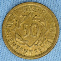 50 Rentenpfennig 1924 G • Keydate • Deutschland - Germany Weimar • Weak Strike • [24-207] - 50 Rentenpfennig & 50 Reichspfennig