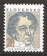 Slovaquie Slovensko 1993 N° 139 Iso ** Courant, Personnalité, Poète, Jan Kollar, Archéologie, Science Politique Ecrivain - Unused Stamps