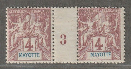 MAYOTTE - MILLESIMES : N°3 * (1893) 4c Lilas-brun - Ungebraucht