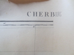 50 - Cherbourg - Ensemble De 3 Cartes Maritimes Et Terrestres - 1889 Levé 1910 Et 1893  - - Nautical Charts