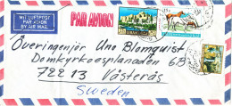 Lebanon Air Mail Cover Sent To Sweden 10-3-1970 (folded In The Left Side) - Lebanon