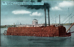 ! Alte Ansichtskarte, Old Postcard, Steamboat On Mississippi, Memphis, Cotton Bales, USA, Dampfer - Steamers