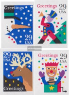 U.S. 2418-2421 (complete Issue) Unmounted Mint / Never Hinged 1993 Christmas - Nuevos