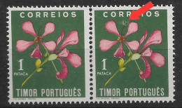 TIMOR 1950 FLOWERS - PRINT ERROR - PAIR MNH (NP#72-P19-L2) - Timor