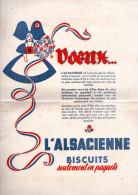 Grande Feuille De Buvard Publicitaire L'Alsacienne - Voeux 1955 En Double Page 32 X 25 Cm. - Cake & Candy