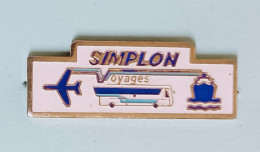 Pin's Avion SIMPLON Voyages Avion Car Bateau - Avions