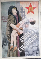 GUERRE D'ESPAGNE - 1936 = 1939 - AFFICHE ESPAGNOL -  J. S. U - AYUDA A LA EVACUATION - Affiches
