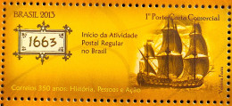 C 3249 Brazil Stamp 350 Years Of Correios 2013 Postal Service Ship - Unused Stamps