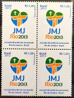 C 3276 Brazil Stamp WYD World Youth Day Rio De Janeiro Religion 2013 Block Of 4 - Neufs