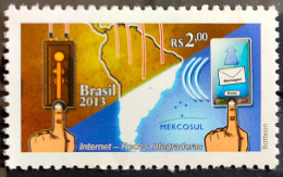 C 3277 Brazil Stamp Internet Integrative Networks Communication Map Mercosur 2013 - Neufs