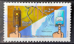 C 3277 Brazil Stamp Internet Integrative Networks Communication Map Mercosur 2013 Circulated - Neufs