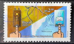 C 3277 Brazil Stamp Internet Integrative Networks Communication Map Mercosur 2013 Circulated - Unused Stamps