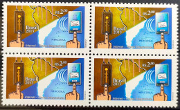 C 3277 Brazil Stamp Internet Integrative Networks Communication Map Mercosur 2013 Block Of 4 - Neufs