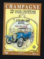 Etiquette Champagne  22° Salon Champenoisnois Du Véhicule De Collection  Reims 2009  Gerard Bouvy  Oiry Marne 51 - Champagne