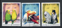 CUBA -  ANIMAUX DE COMPAGNIE  N°Yt 4176+4177+4178 Obli. - Gebruikt