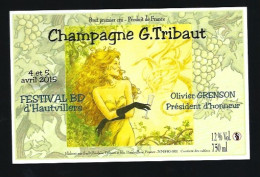 Etiquette Champagne G Tribaut   Hautvillers 2015 Marne 51  Dessin De Olivier Grenson  " Femme" - Champagne