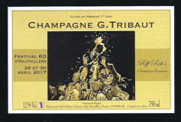 Etiquette Champagne G Tribaut   Hautvillers 2017 Marne 51  Dessin De Riff Reb's - Champagne