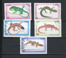 CUBA -  REPTILES  N°Yt  3412 / 3416 Obli. - Gebruikt