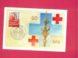 Carte Maximun FDC - YT N° 973 - 60ème Anniversaire De La Croix-Rouge - Cartoline Maximum