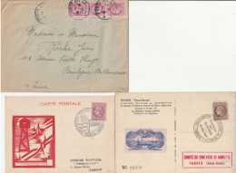 Cérès De Mazelin, Obl: Postes Aux Armées  + Carte Stalag  + Carte Cimetière De Morette. Rare. Collection BERCK. - 1945-47 Ceres Of Mazelin