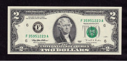 1995 F US Federal Reserve Note 2 Dollars,P#497,UNC - Billets De La Federal Reserve (1928-...)
