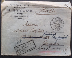 ROMANIA 1936 REGISTERED MAIL COVER TO ITALY MANY STAMPS -- GIULY - Briefe U. Dokumente