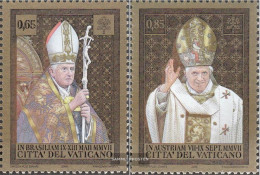 Vatikanstadt 1617-1618 (complete Issue) Unmounted Mint / Never Hinged 2008 Pope Travels 2007 - Neufs