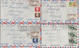 CANADA  - LOT DE 4 LETTRES DES ANNEES 1960  A DESTINATION FRANCE -AFFRANCHISSEMENTS DIVERS . - Brieven En Documenten