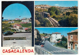 SALUTI DA CASACALENDA - STAZIONE FERROVIARIA - PANORAMA - VIA A. DE GASPERI -CAMPOBASSO - VEDUTE - 1973 - Campobasso
