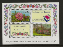 FRANCE Yvert Bloc 15 Salon Du Timbre 1993 Parc Floral De Paris Avec Rhododendrons - Ungebraucht