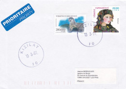 TURQUIE -2002 - Lettre De KIZILAY Pour SAUSSET LES PINS-13 (France)-- Beaux Timbres Sur Lettre....cachet - Cartas & Documentos